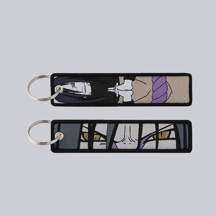 Wholesale Cartoon Anime Woven Label Keychain Pendant  Fabric Anime Peripheral