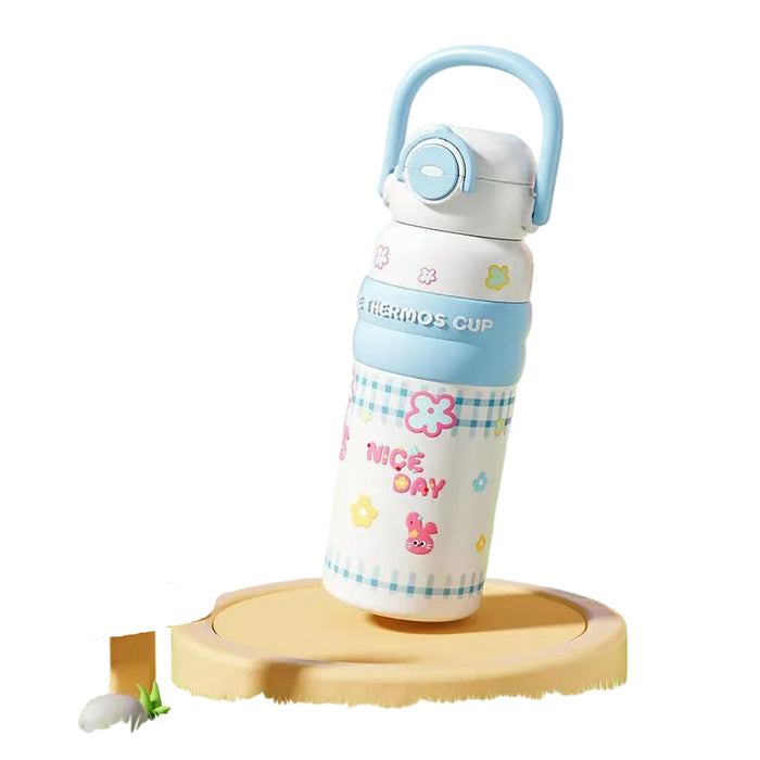 Wholesale Cartoon handle snap-on lid large capacity thermos cup