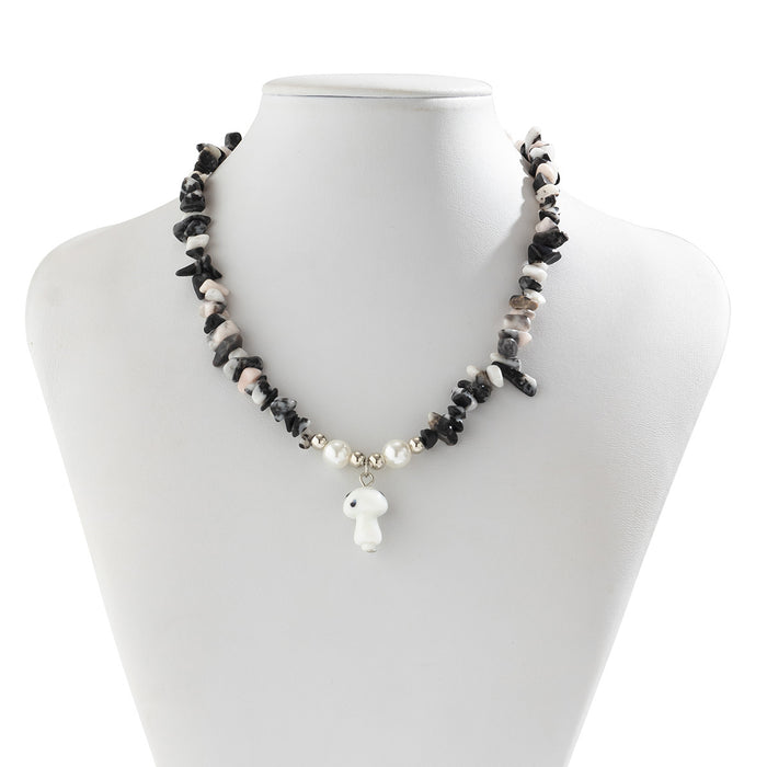 Wholesale Sun necklace with colorful irregular gravel collarbone