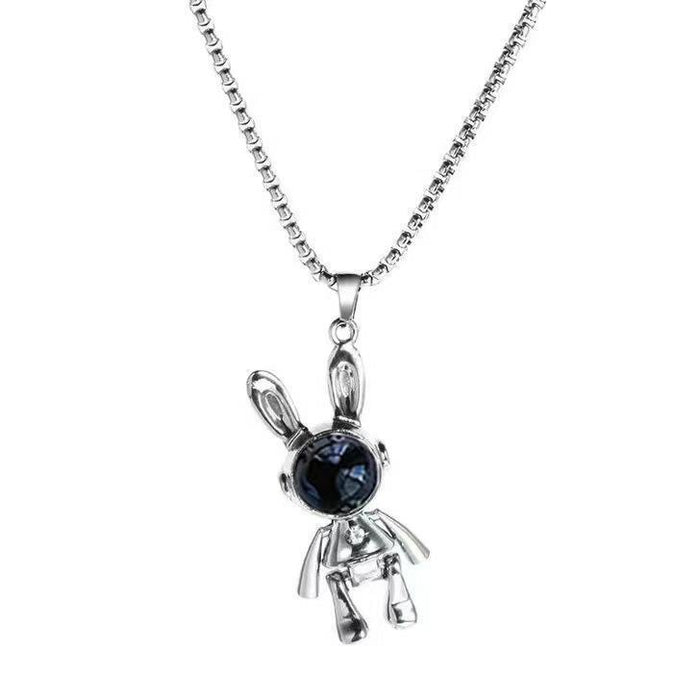 Wholesale Alloy Cat's Eye Mechanical Rabbit Pendant Men's Necklace JDC-NE-DanY005