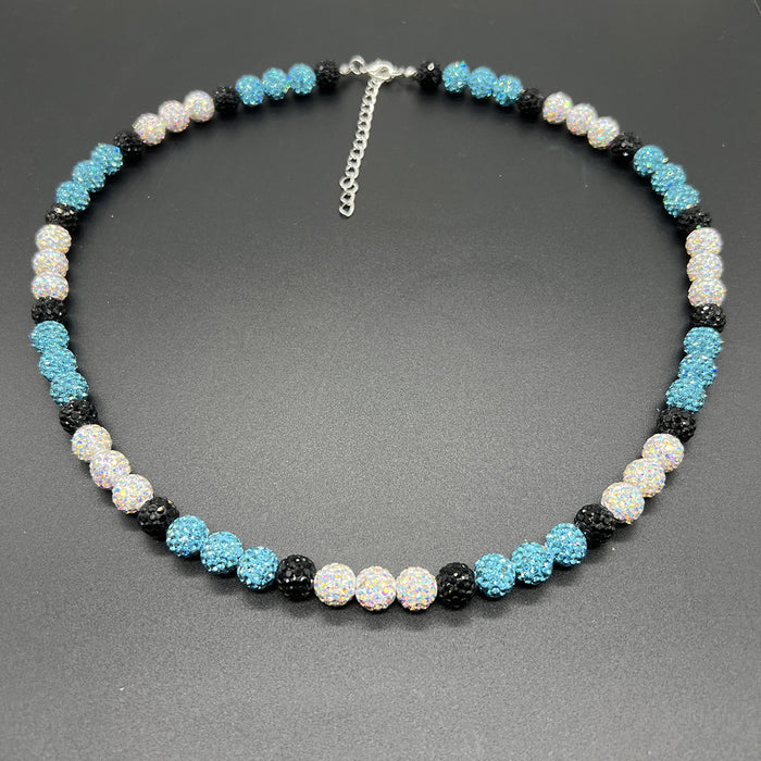 Wholesale Baseball necklace hip hop colorful diamond ball jewelry necklace