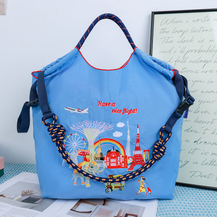 Wholesale Canvas bag embroidery shopping bag tote bag large capacity bag women' s handbag crossbody bag