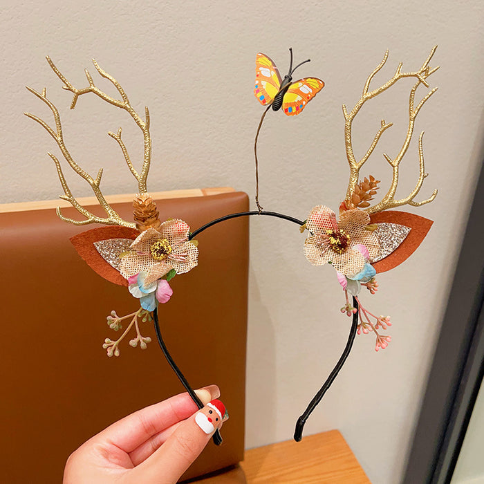 Wholesale Christmas Glow Headwear Fun Dress-up Headband Antler Hair Accessories