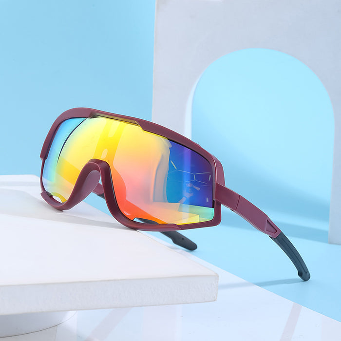 Wholesale  Colorful Sports Riding Glasses Men's Trendy Connected Lens shades Outdoor Sports Sunglasses Women's Advanced Sense