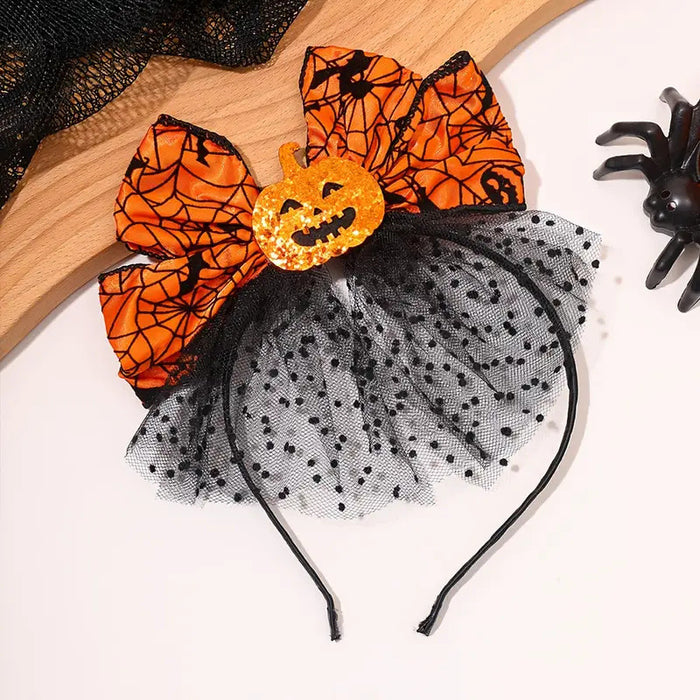 Wholesale Pumpkin Ghost Headband with Web Bow Decorative