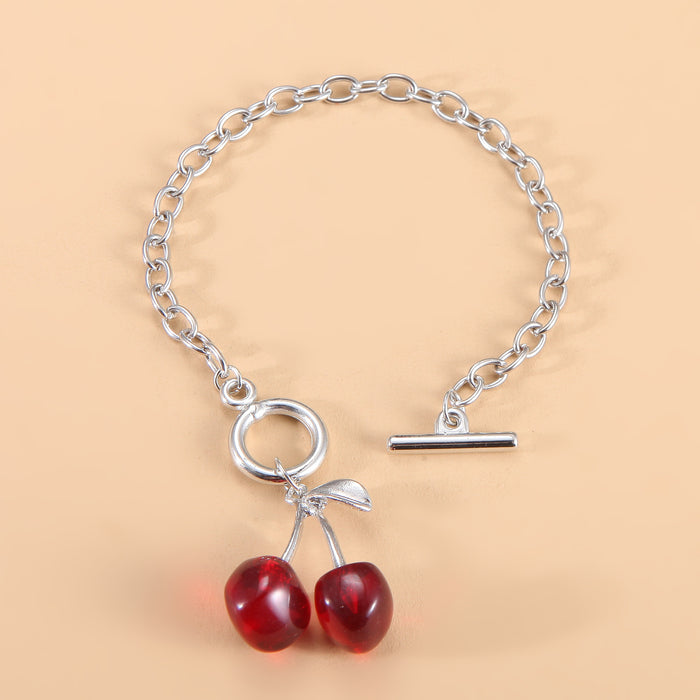 Wholesale Black cherry necklace collarbone chain versatile vintage necklace accessory