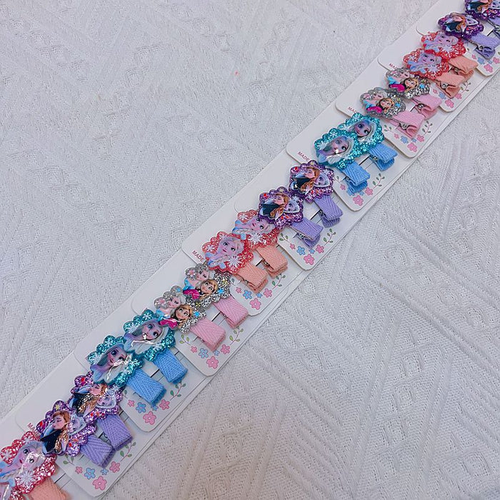 Wholesale 10pcs/ set Cartoon hair tie children' s hair accessories heart-shaped snow headband