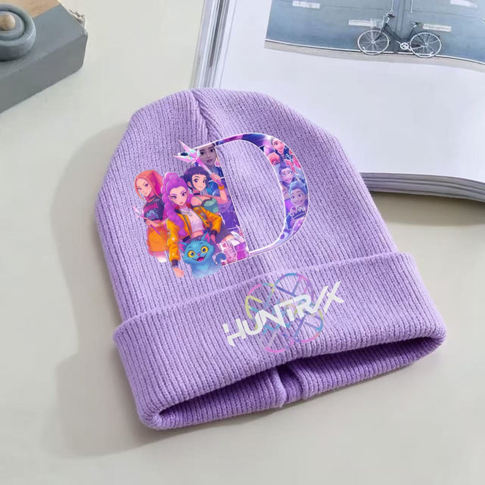 Wholesale KPOP Knitted Cartoon Letter Print Hat