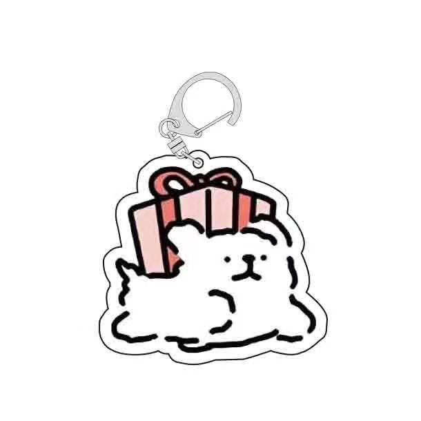 Wholesale Cartoon line puppy keychain acrylic pendant cute