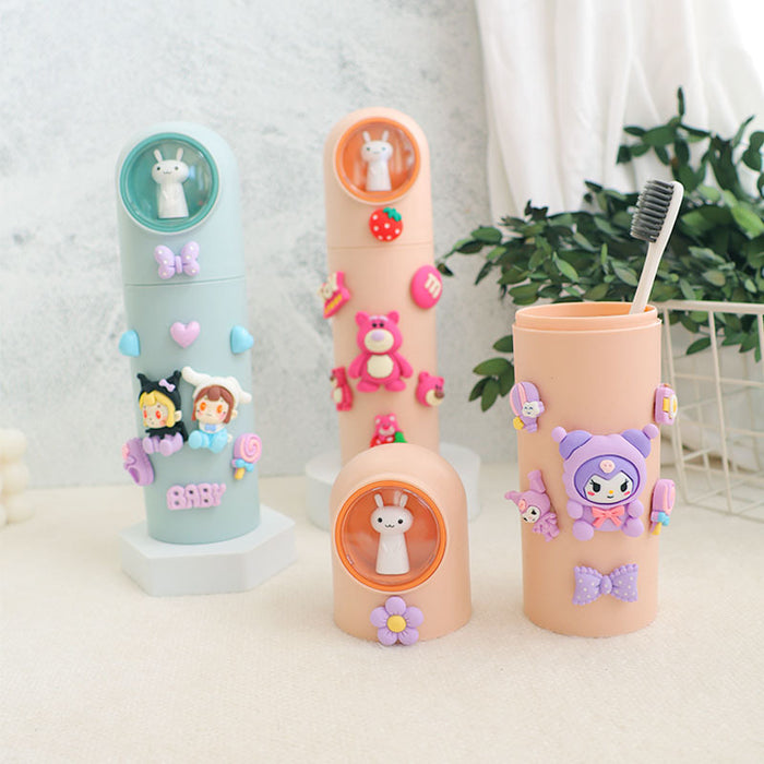 Wholesale Cartoon Travel Portable Toothbrush Mouthwash Cup Storage Box JDC-SB-MingJu001