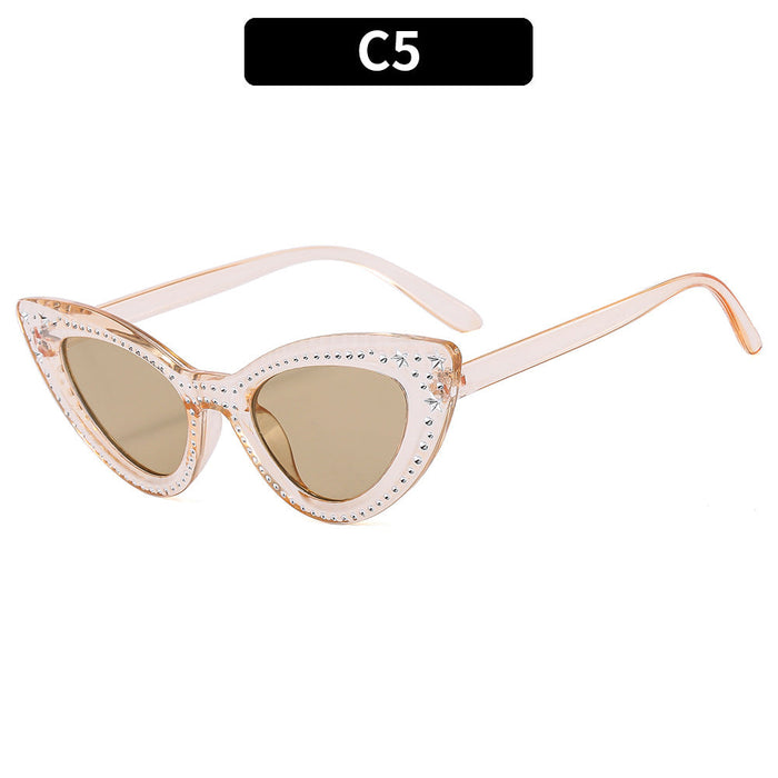 Wholesale 2024 Cat Eye Diamond PC Sunglasses JDC-SG-XIa069