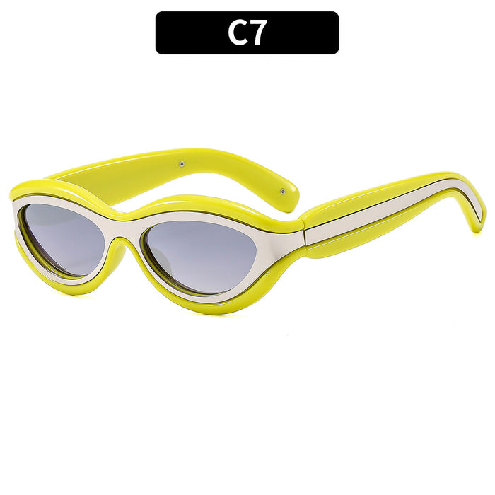 Wholesale Color Blocked Retro Sunscreen PC Sunglasses JDC-SG-XIa080