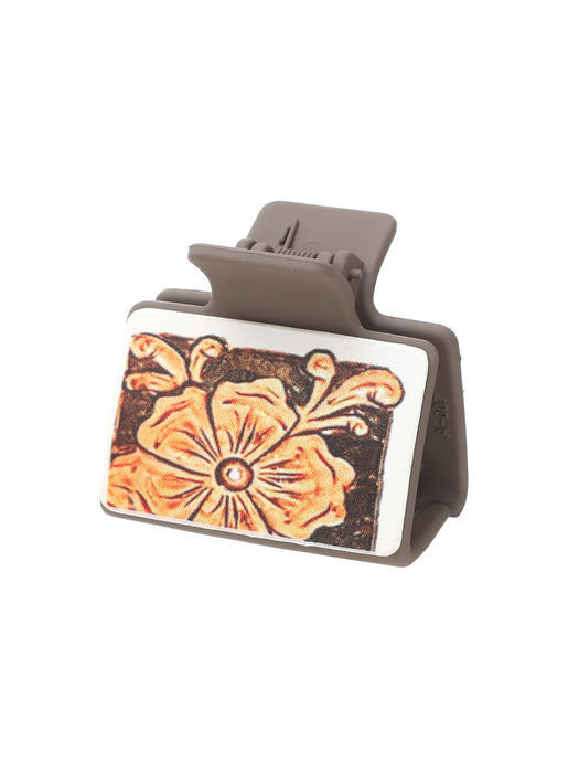 Wholesale Western Style Medium Leather Hairpin Sunflower Shark Clip Women' s Grab Clip