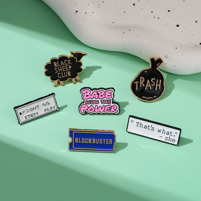 Wholesale Modern Enamel Letter Brooch Set English Quote Pins For Bag et Decor Fashion Accessory