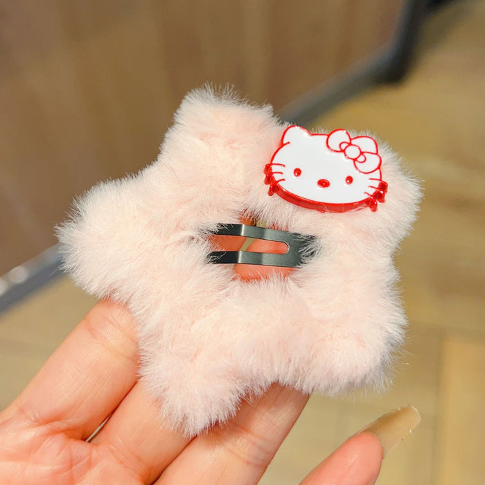 Wholesale Cute cartoon cat plush star-shaped hair clips