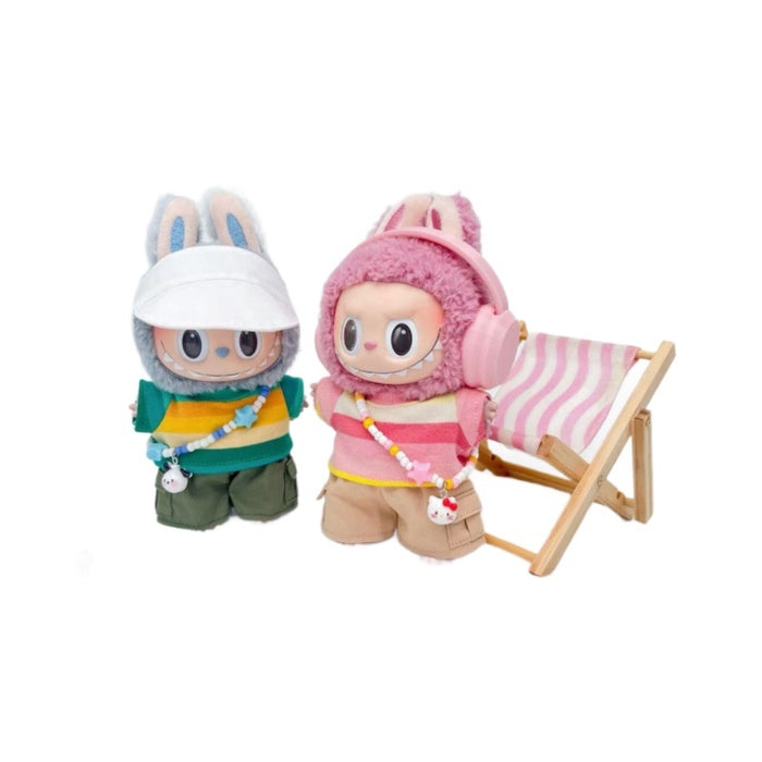 Wholesale Vinyl figure versatile colorful striped short-sleeved processing pants suit