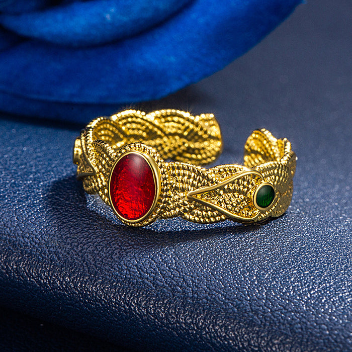 Wholesale Light luxury open mouth ring, niche design ring