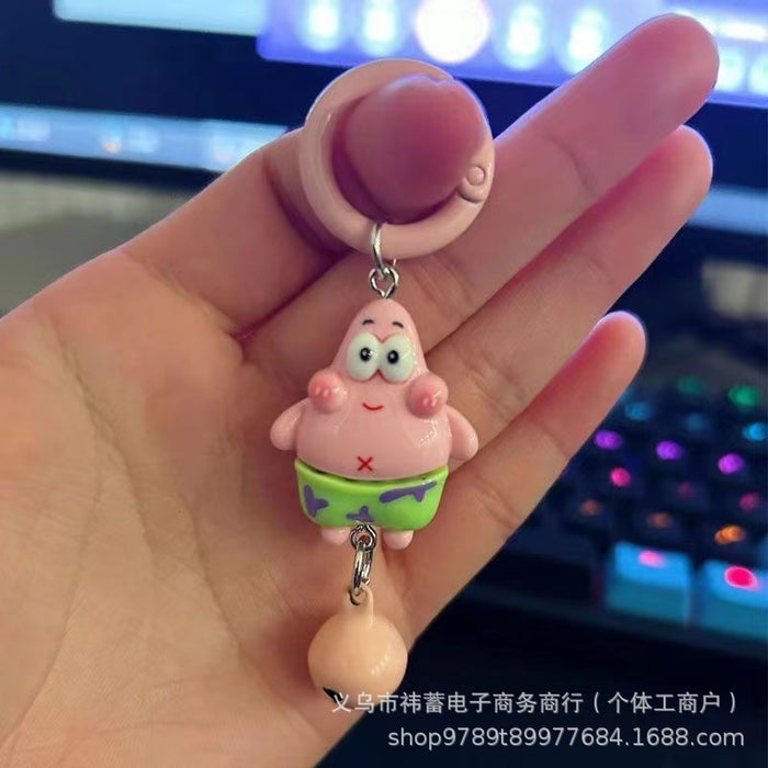 Wholesale Medium Cartoon Keychains Bell Cartoon Resin Pendant Girl School Bag Accessories Gift