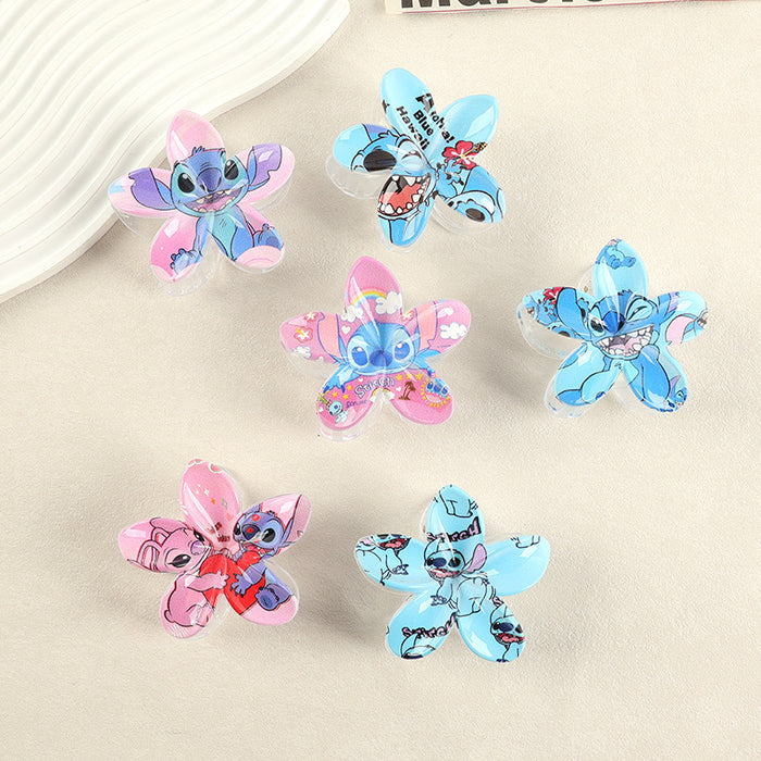 Wholesale Frangipani Printed Plastic Hair Clips