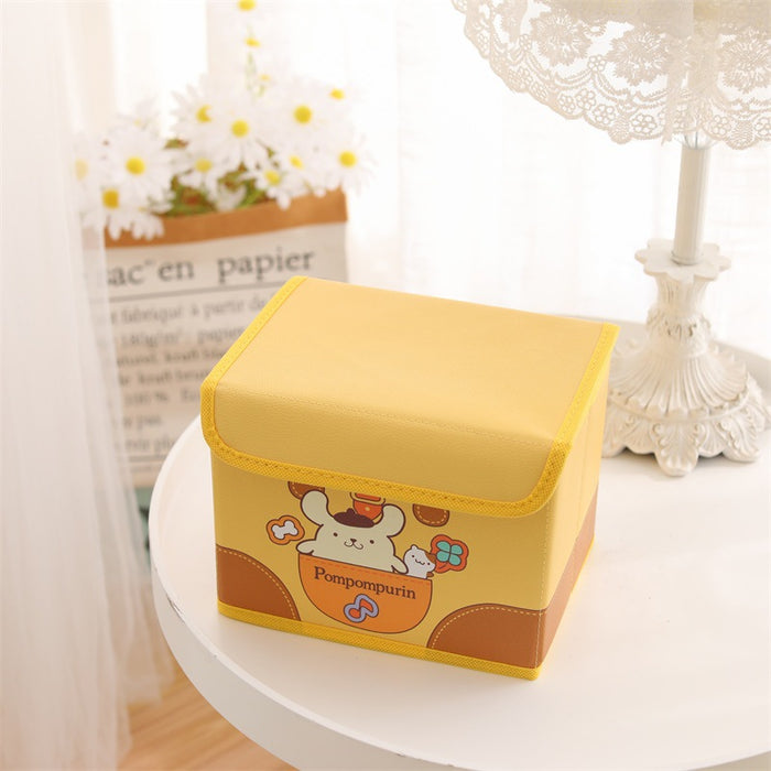 Wholesale Leather Cartoon Desktop Storage Box Foldable Flip Dustproof Cosmetic Case (S) JDC-CS-YC001