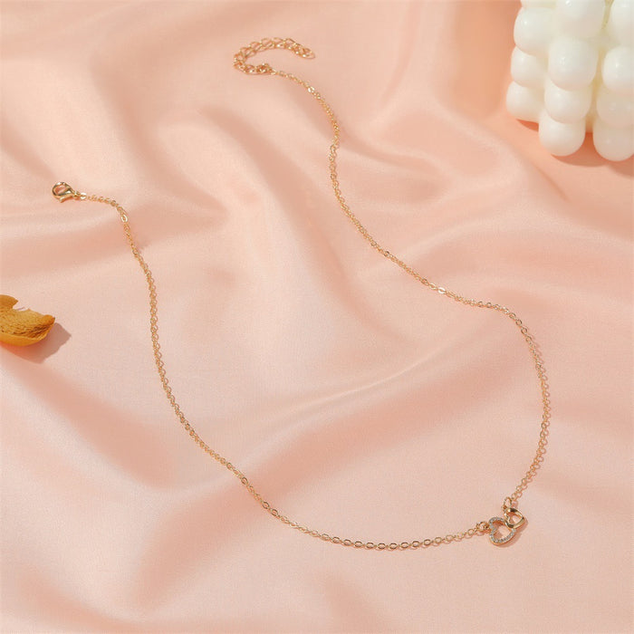 Wholesale  peach heart necklace female love heart-shaped clavicle chain simple love jewelry jewelry for girls
