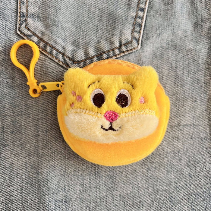 Wholesale Cute Cartoon Plush Portable Round Wallet