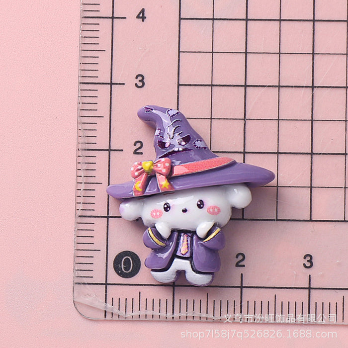 Wholesale Cartoon Glossy Magician Puppy Resin Accessories Jewelry Hairpin Mobile Phone Case Water Cup Head Jewelry