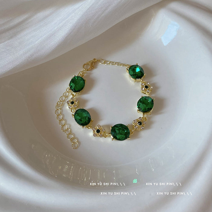 Wholesale Green eyed spirit snake zircon bracelet, niche and versatile, temperament bracelet