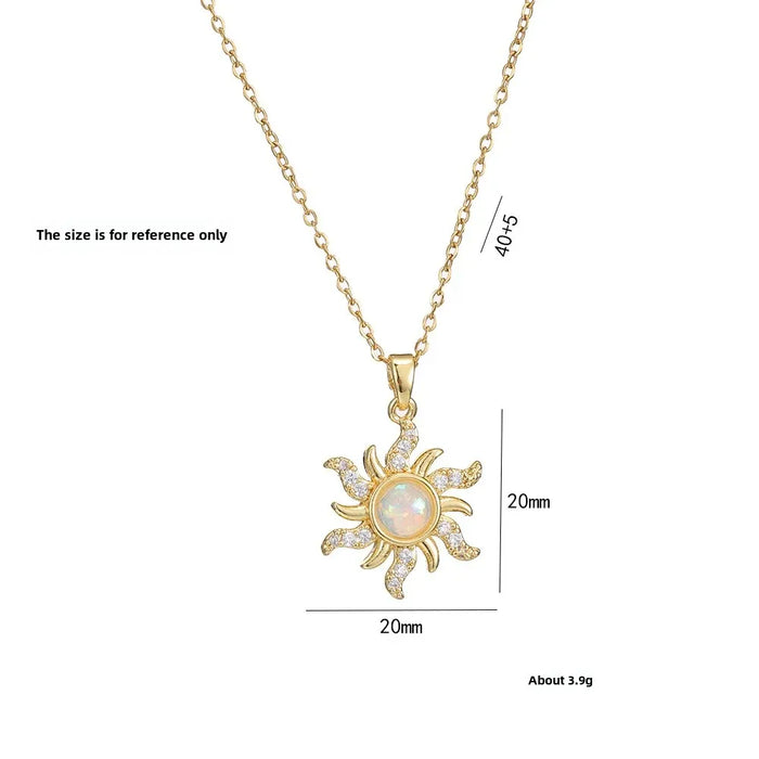 Wholesale Necklace zircon flower niche fashion new design pendant temperament titanium steel necklace