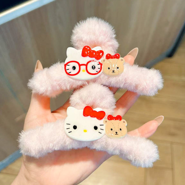 Wholesale Cute cartoon style large plush hair claw clip