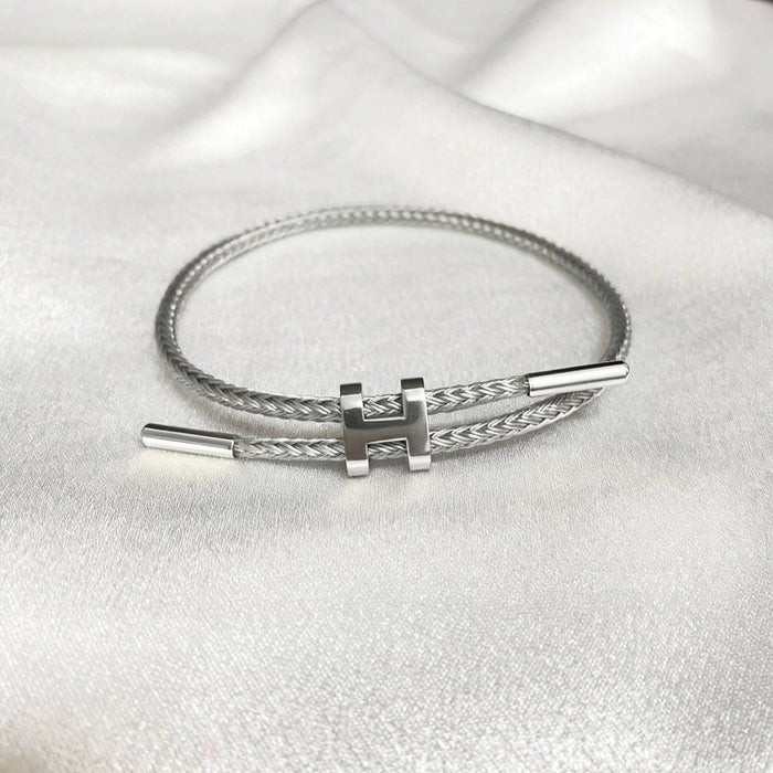 Wholesale I-Shaped Buckle Steel Wire Bracelet H Buckle Adjustable Titanium Steel Bracelet