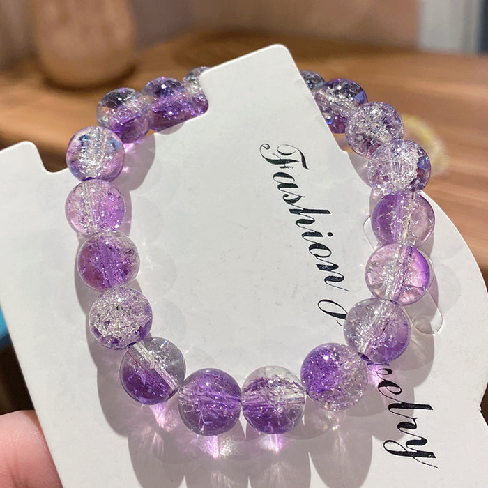 Wholesale Glass Bead Bracelet Deep Sea Blue Two-Color Unisex Fashion Accessory MOQ≥3
