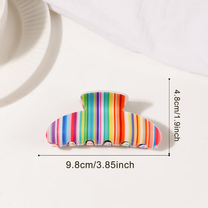 Wholesale Striped Shark Clip PVC Hair Claw Fashion Accessory For Everyday Styling And Boutique Resale