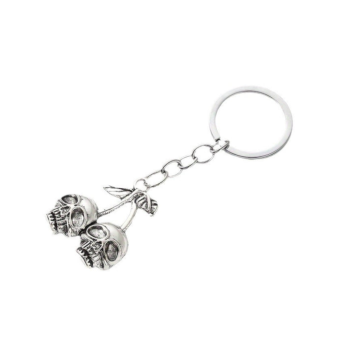Wholesale Dark Style  Cherry Skull Keychain Bag Charm Zinc Alloy Party Gift