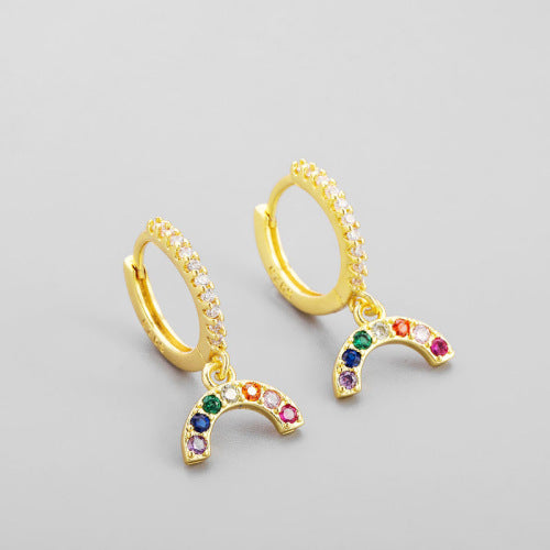 Wholesale Round Zircon Row of Diamond Earrings