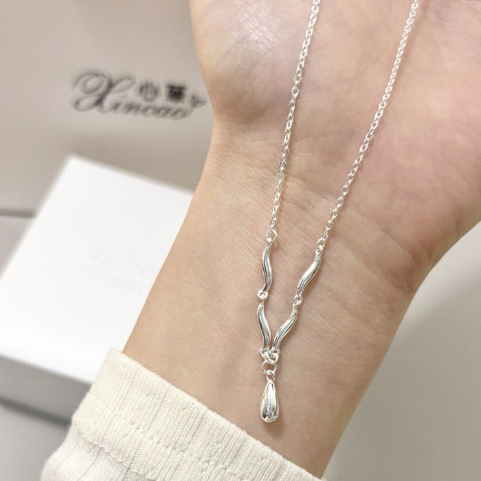 Wholesale Water Drop Necklace Niche Design Sense for Girlfriend's Birthday Gift