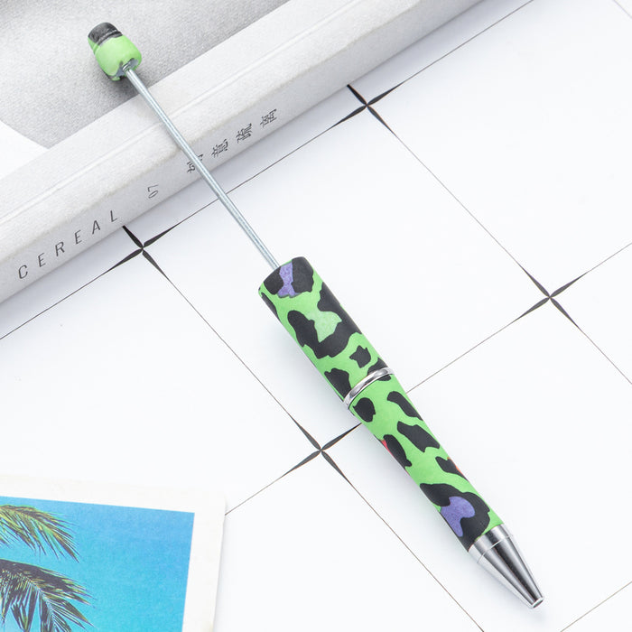 Wholesale DIY Beadable Pens Cow Print Leopard Print Christmas Plastic Pen DIY for Beaded JDC-PN-HuaH006