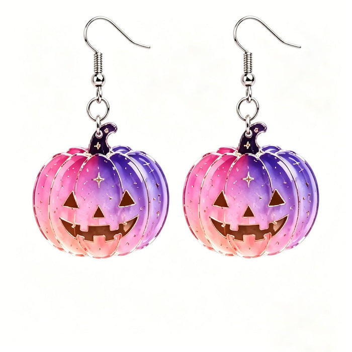 Wholesale  Acrylic Pumpkin Head Earrings Retro Festival Jewelry Accessory MOQ≥2