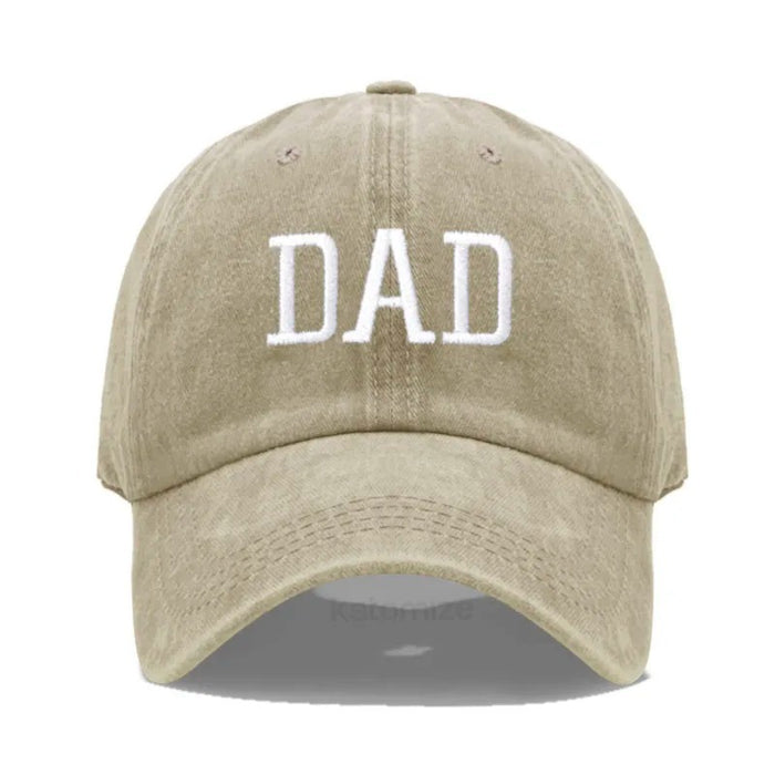 Wholesale Cotton Dad Mom Printed Baseball Cap Adjustable Curved Brim Retro Washed Everyday