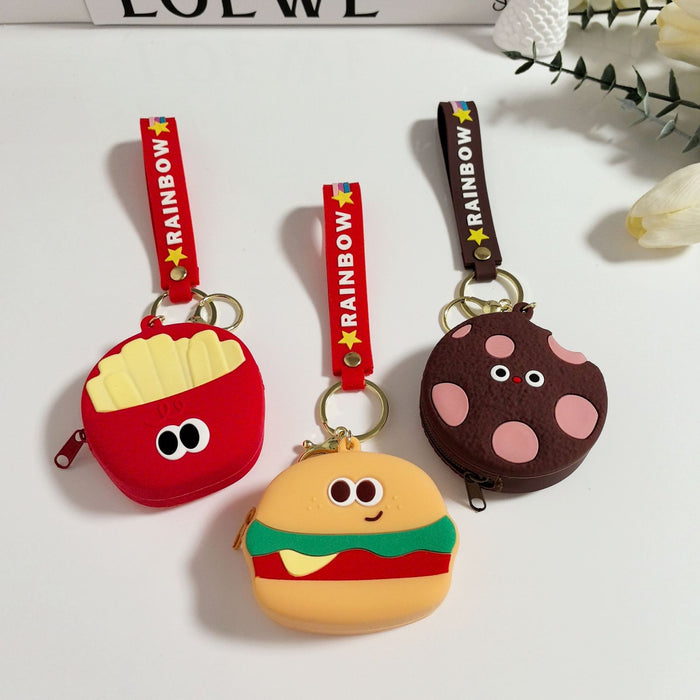 Wholesale  silicone coin purse cute children's  coin bag earphone bag key pendant