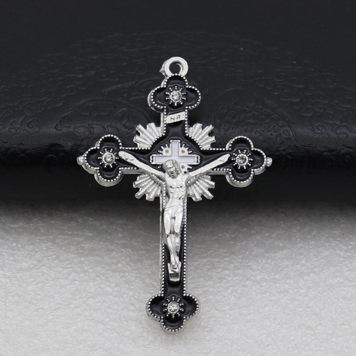 Wholesale Alloy Diamond DIY Cross Pendant Accessories JDC-DIY-ShuangN003