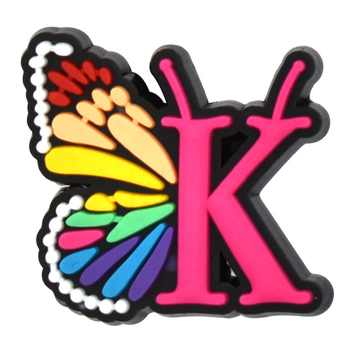 Wholesale 100 PCS PVC Cartoon Butterfly Alphabet DIY Shoe Buckles JDC-SC-RYY004