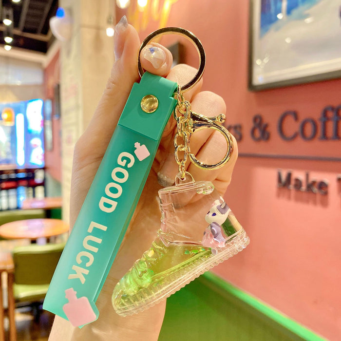 Wholesale Acrylic Flow Bottle Quicksand Liquid Keychain JDC-KC-ShuoT016