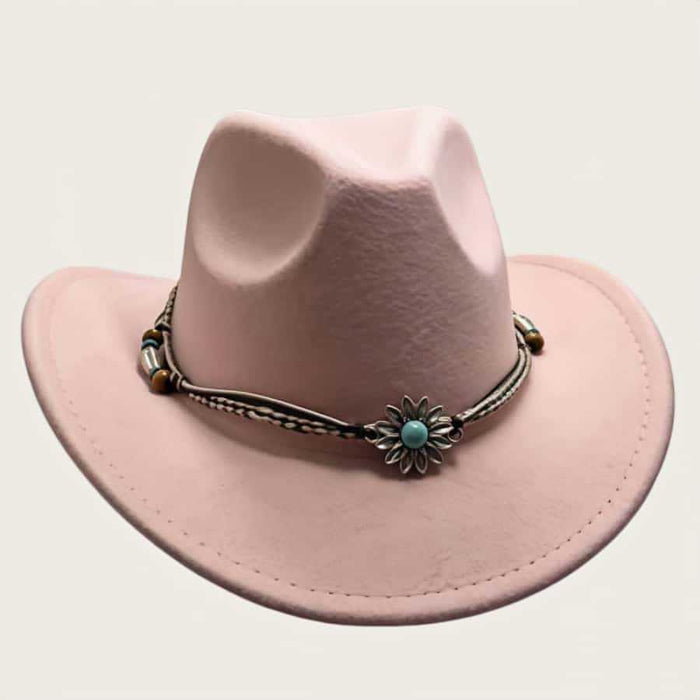 Wholesale Retro Cowboy Hat Wide Brim Wool Felt Sun Protection Fashion Accessory