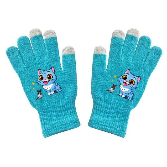 Wholesale Warm Touchscreen Gloves Printed Knitted Gloves