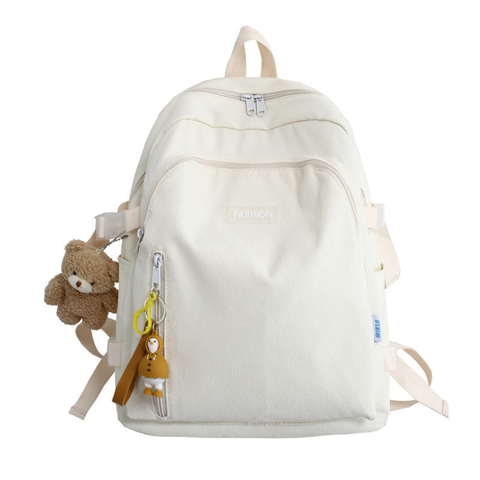 Wholesale Nylon Simple Fresh Solid Color Girls Backpack JDC-BP-YuanDuo020