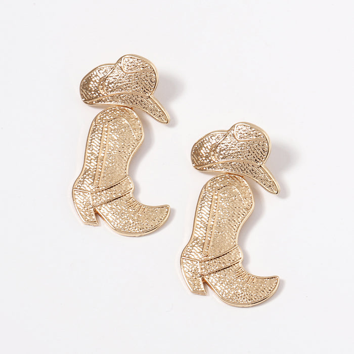 Wholesale Boots Alloy Earrings Geometric Pattern Hat Earrings Versatile Earrings