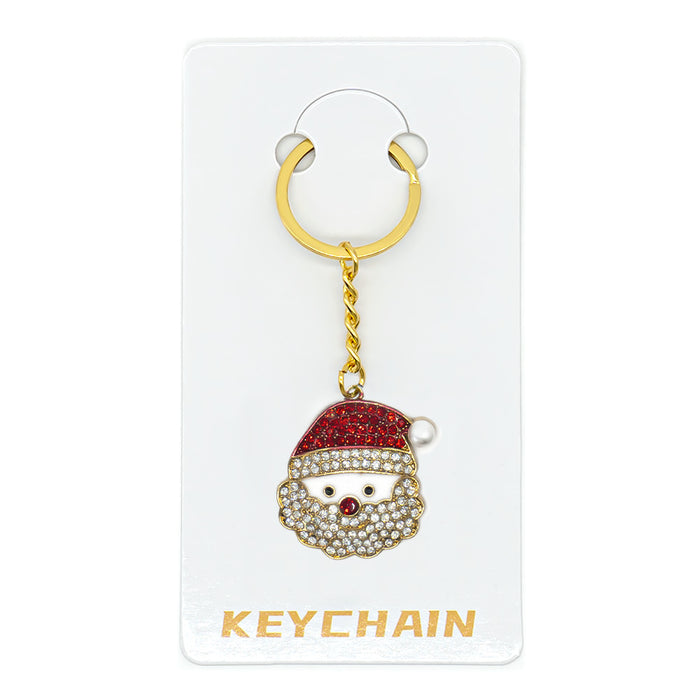 Wholesale Cartoon Christmas Metal Keychain Bag Charm Cute Holiday Gift Accessory