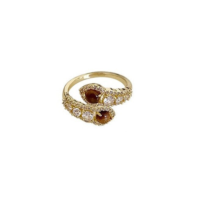 Wholesale Serpent-style Tiger' s Eye Open Ring