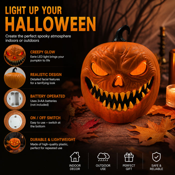 Wholesale Horror  Sound Activated Glowing Pumpkin Lantern Decorative Party Prop Gift